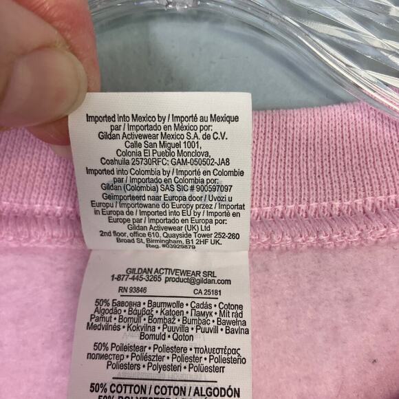 Gildan Monica Friends Style Crewneck Pink Pullover Sweatshirt Women's Size S - Picture 3 of 14